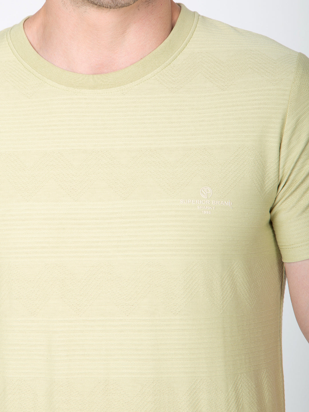 Men Pista Round Neck Jaquard T-Shirt
