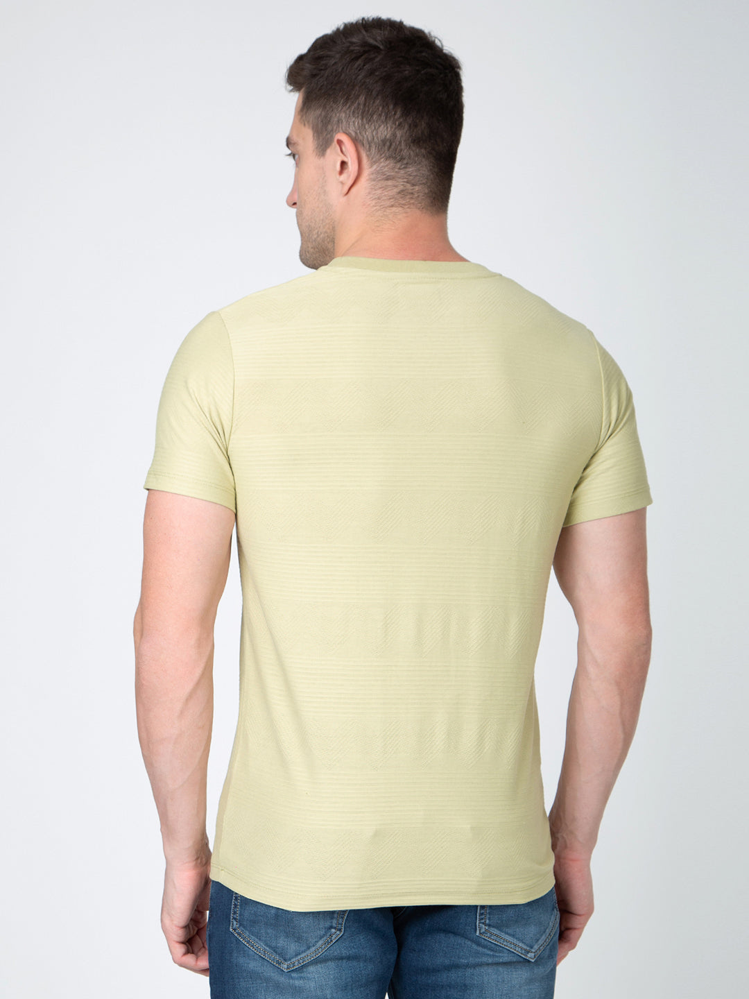 Men Pista Round Neck Jaquard T-Shirt