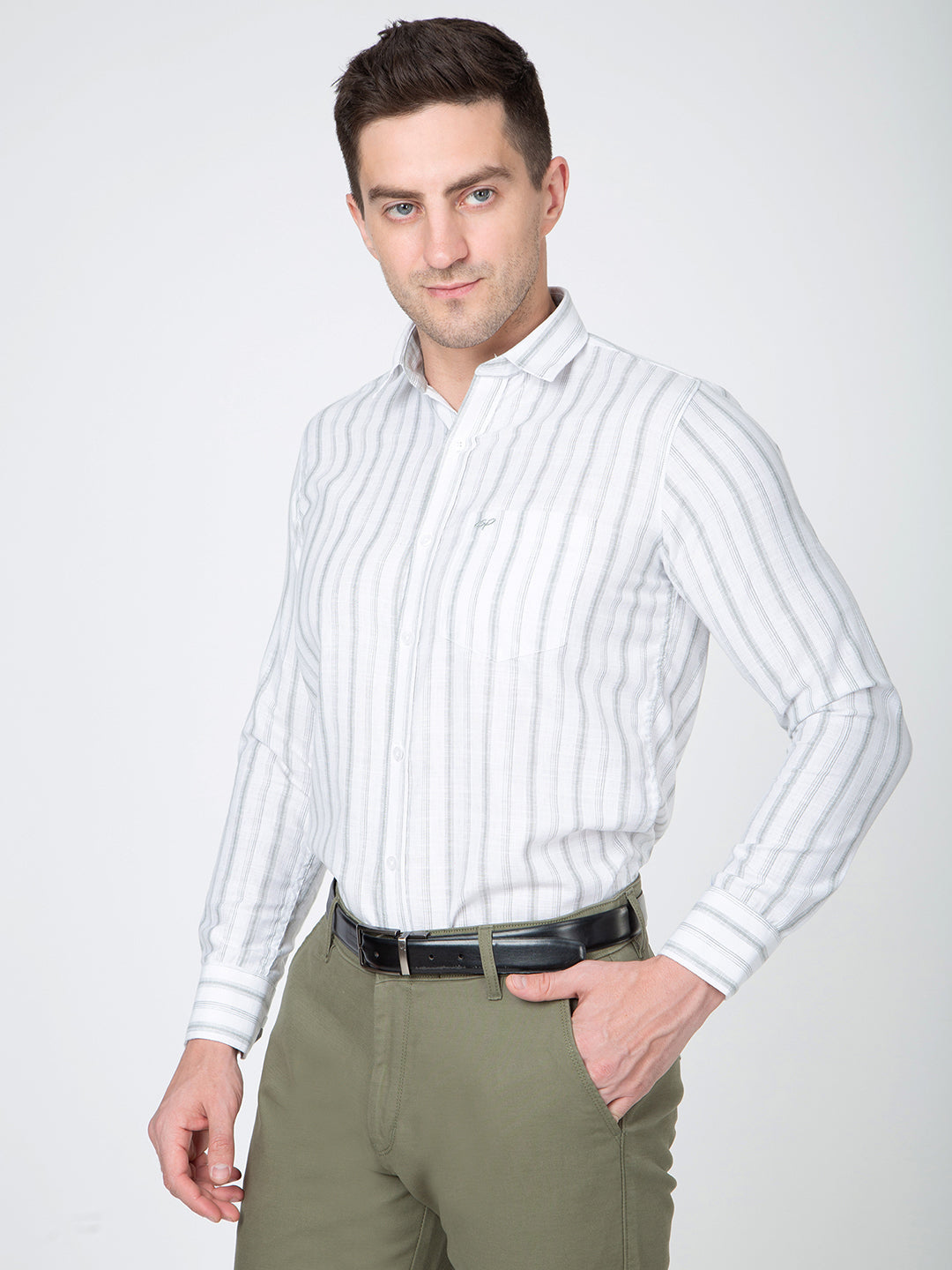 Men Linning Ice Grey Shirt