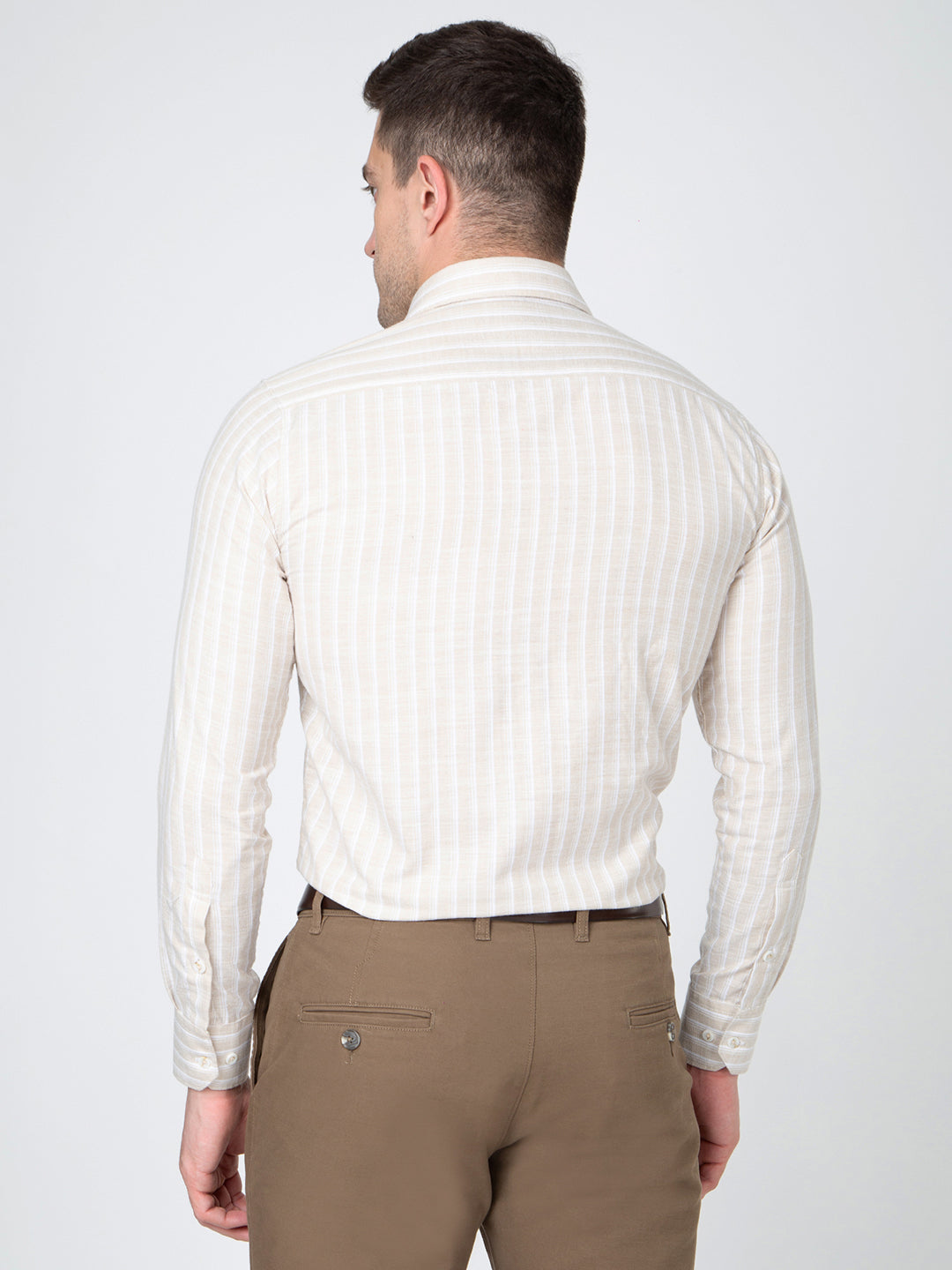 Men Linning Khaki Shirt