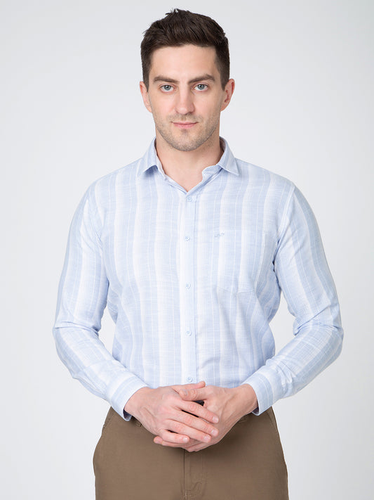 Men Linning Sky Blue Shirt