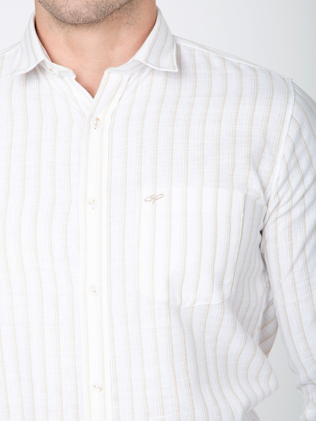 Men Linning Off White Shirt