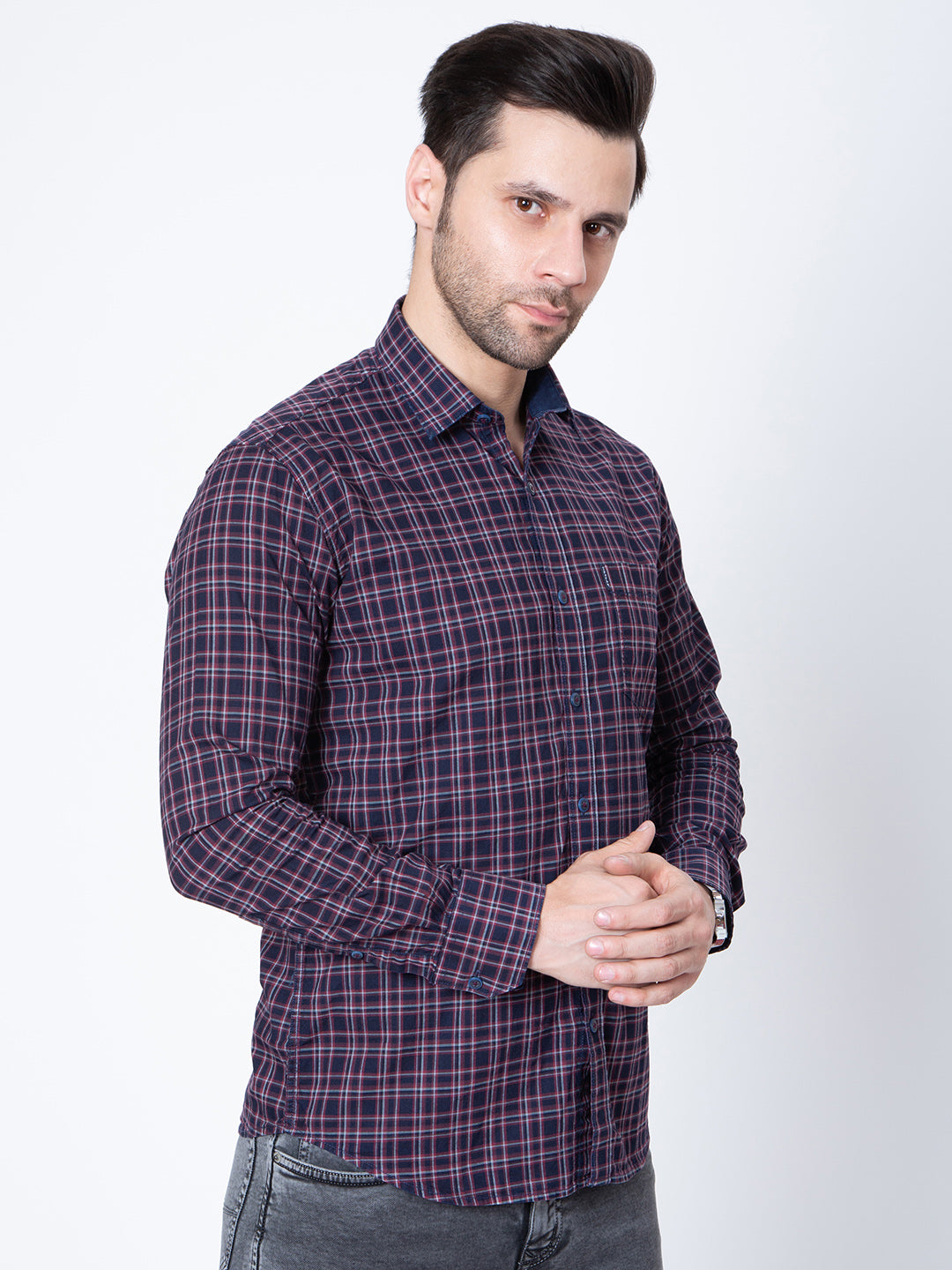 Mens Check Casual Shirt
