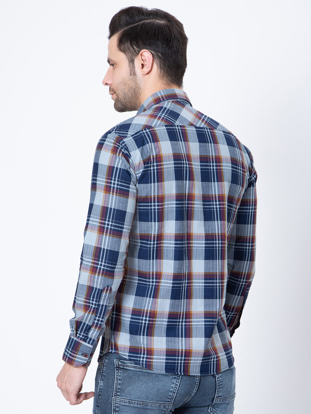 Mens Indigo Check Shirt