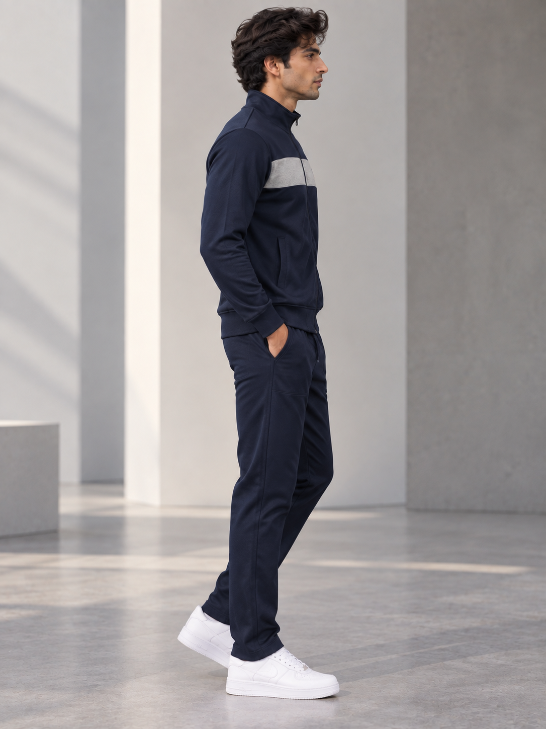 Blue  Colour Regular Fit  Primium Track Suit