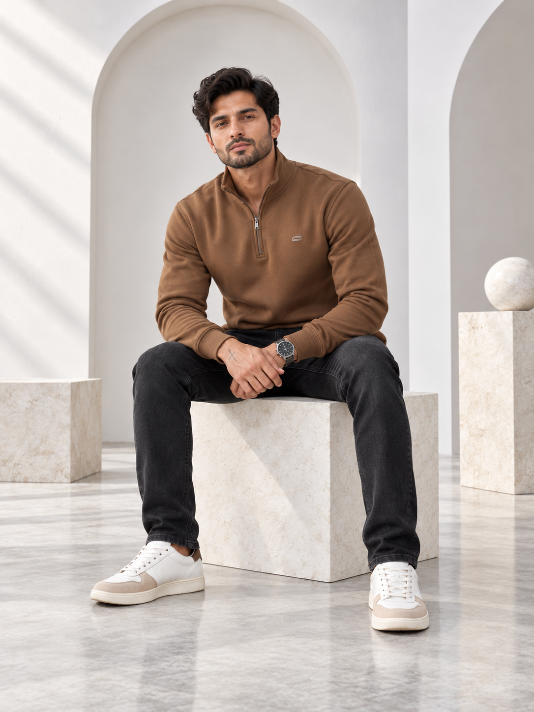 Brown Colour Regular Fit  Primium Sweatshirt