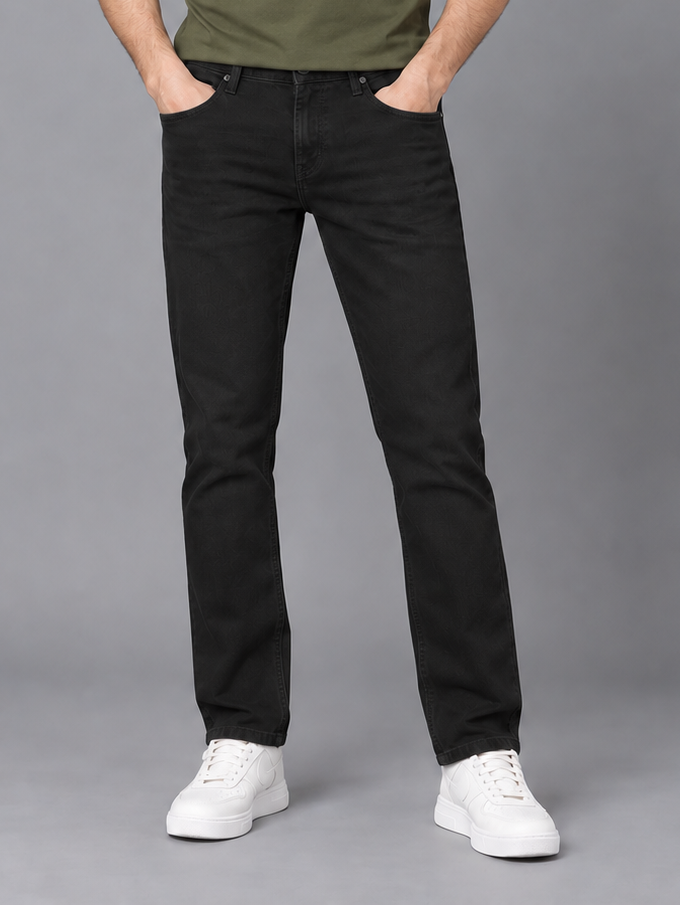Men’s Premium Black colour Regular Fit Denim Jeans