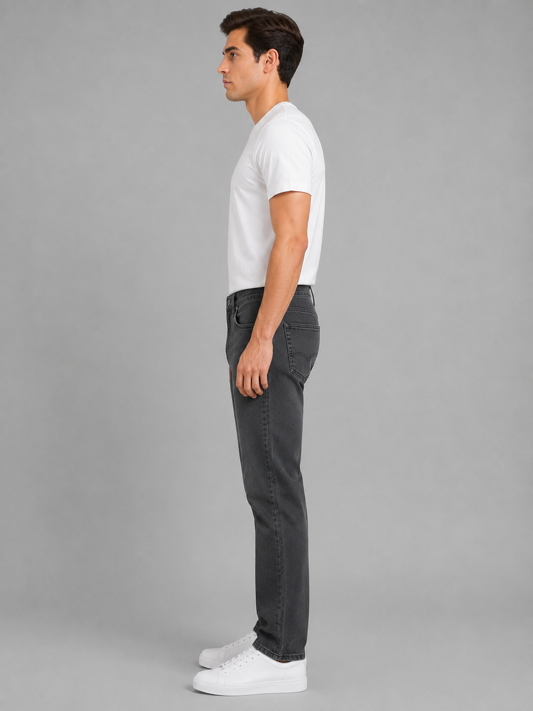 Men Mid Grey Color Solid Primium jeans