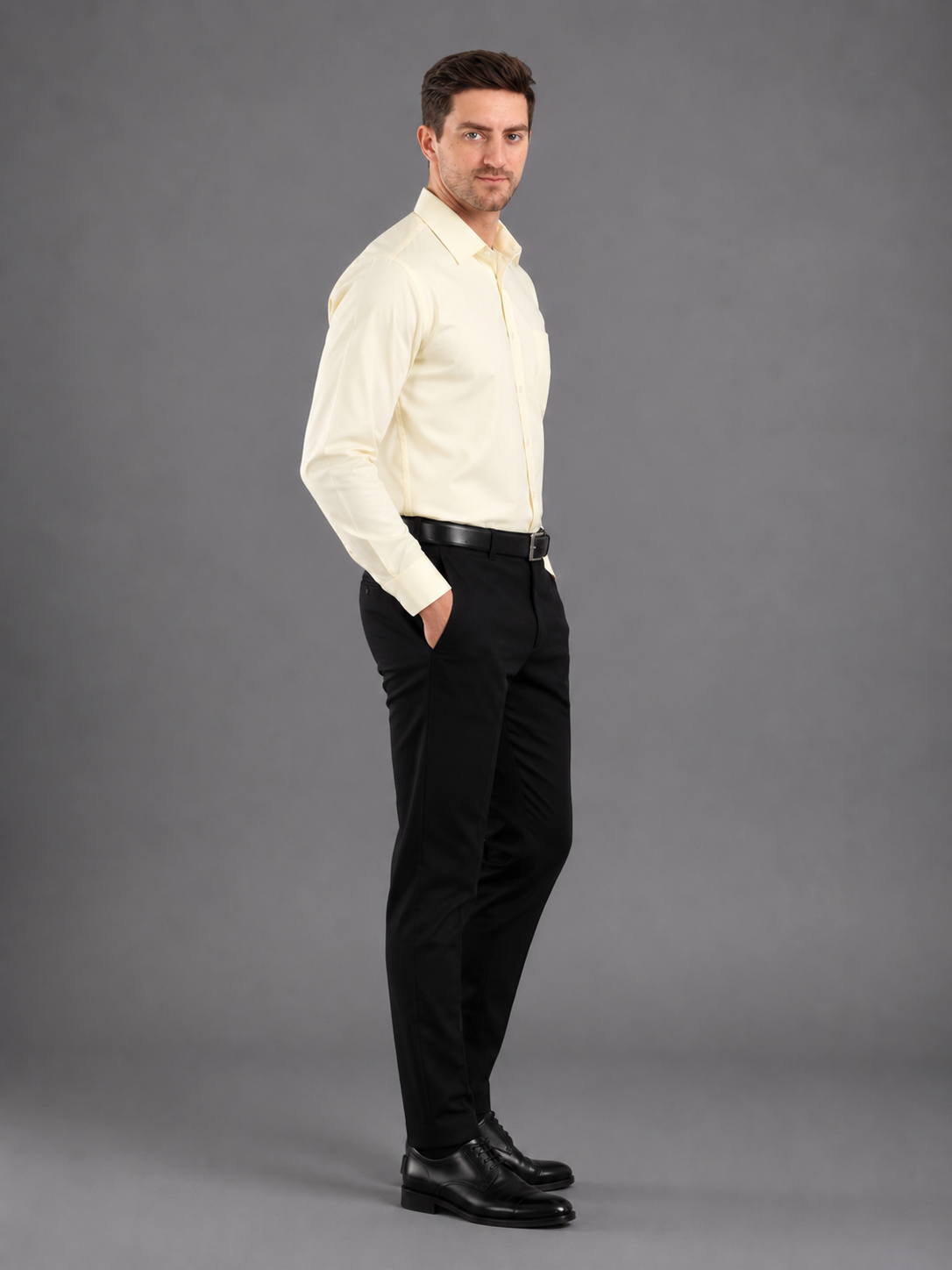 Men Full Sleeve's | Formal Cotton Shirt | Regular Fit | Yellow Color