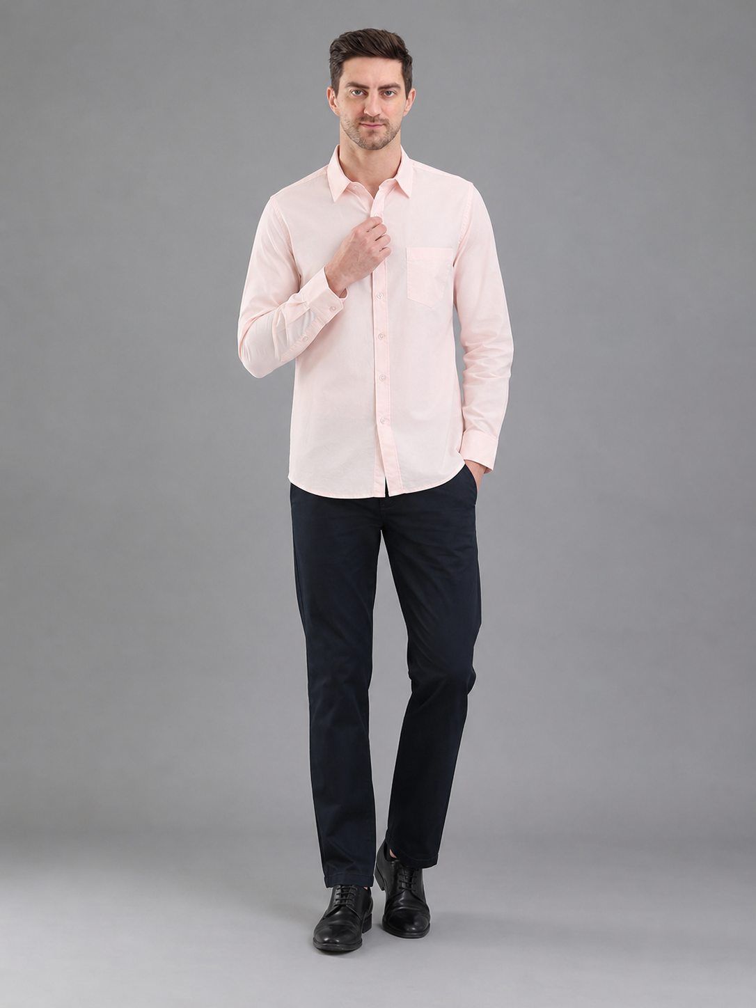Men Full Sleeve's | Formal Cotton Shirt | Regular Fit | Peach Color