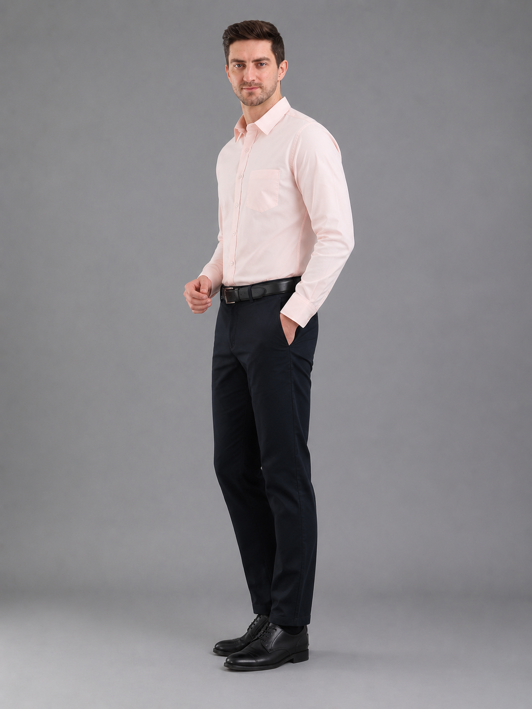 Men Full Sleeve's | Formal Cotton Shirt | Regular Fit | Peach Color