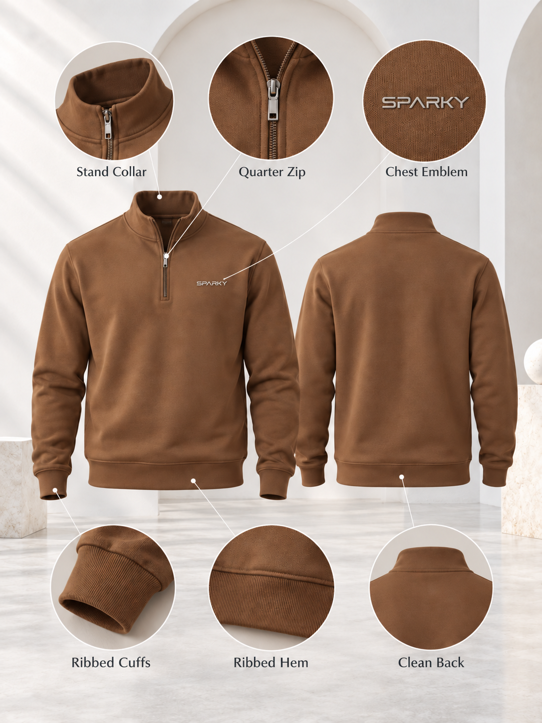Brown Colour Regular Fit  Primium Sweatshirt