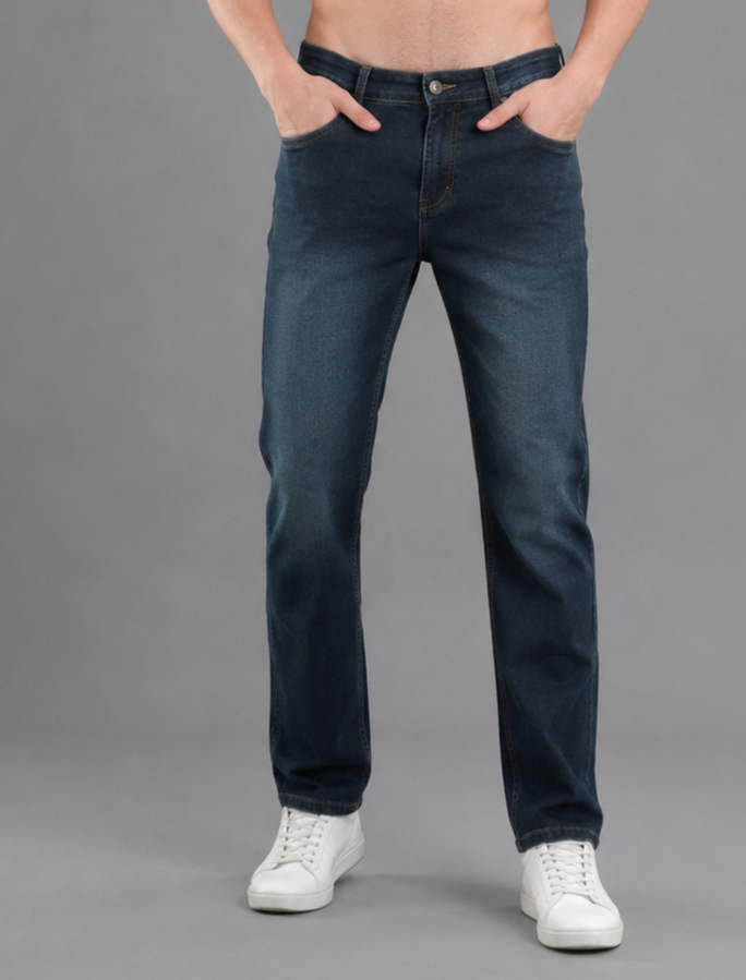 Men's Narrow Fit Cotton Blend Denim Jeans for Men