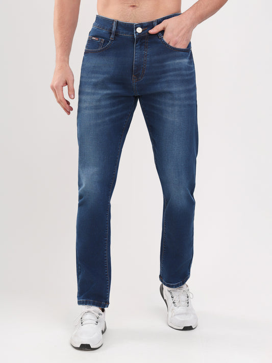 Men Dark Blue Narrow Fit Denim