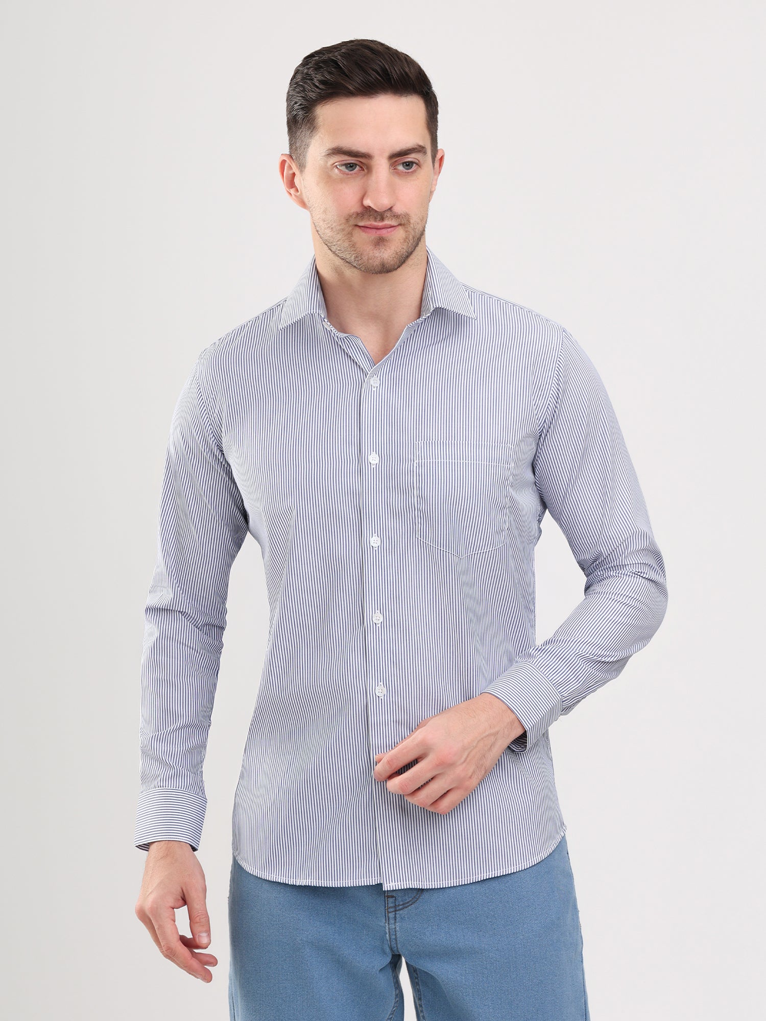 Men Grey classic and formal shirt