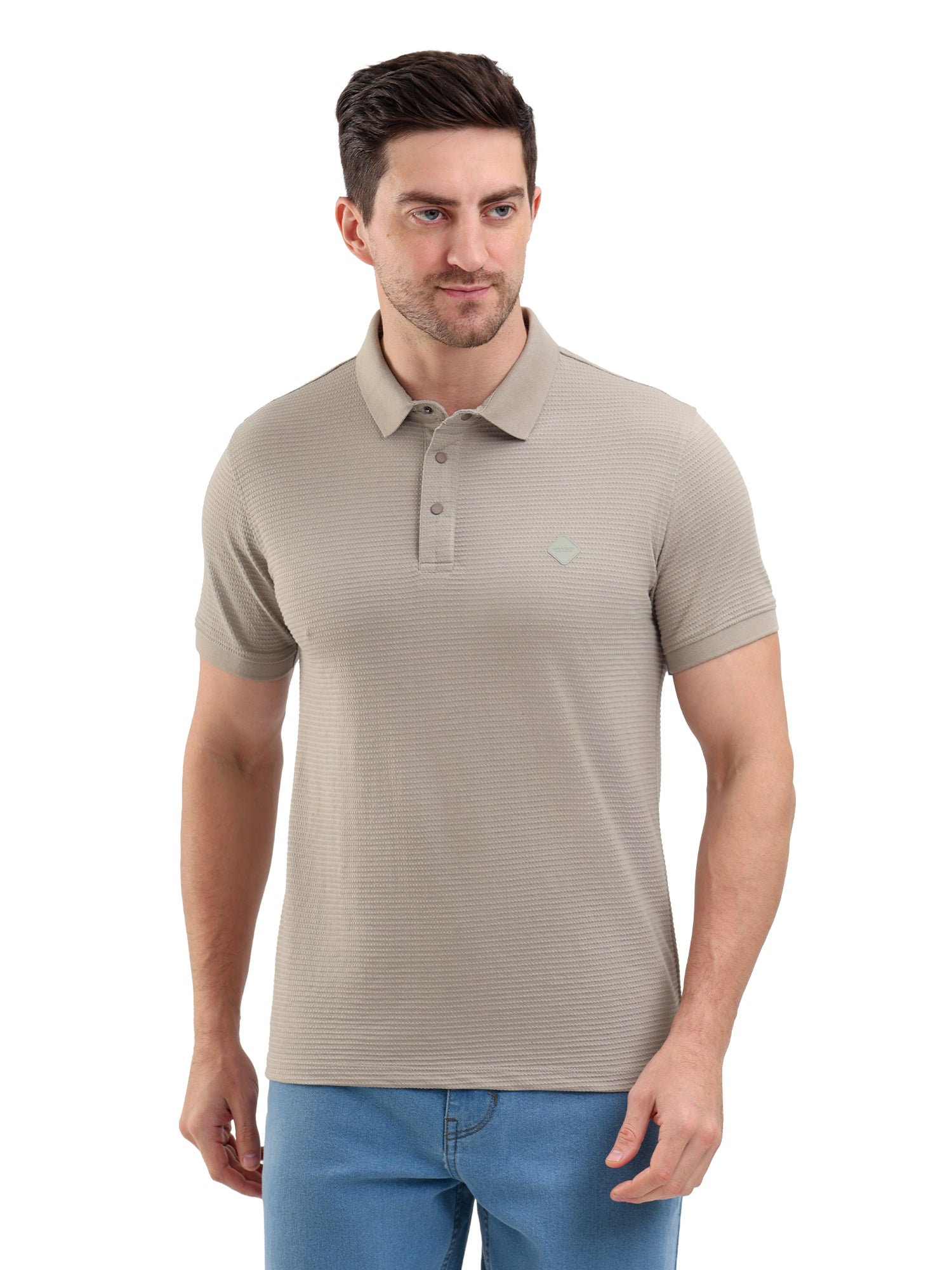 Sparky Solid Slim Fit Cotton Formal Polo Tshirt Half Sleeve | Summer Plus Size Grey Color