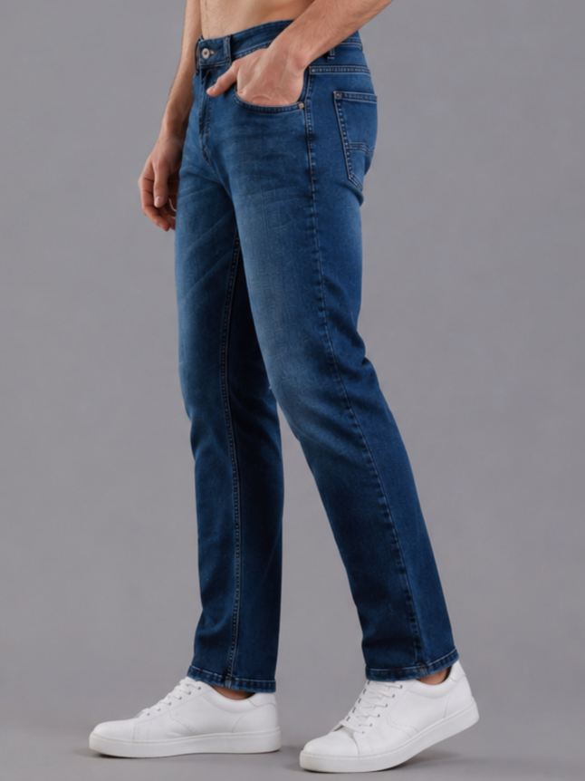 SPARKY Men | Stretch Comfort Fit | Mid Blue Jeans | Premium Casual Denim