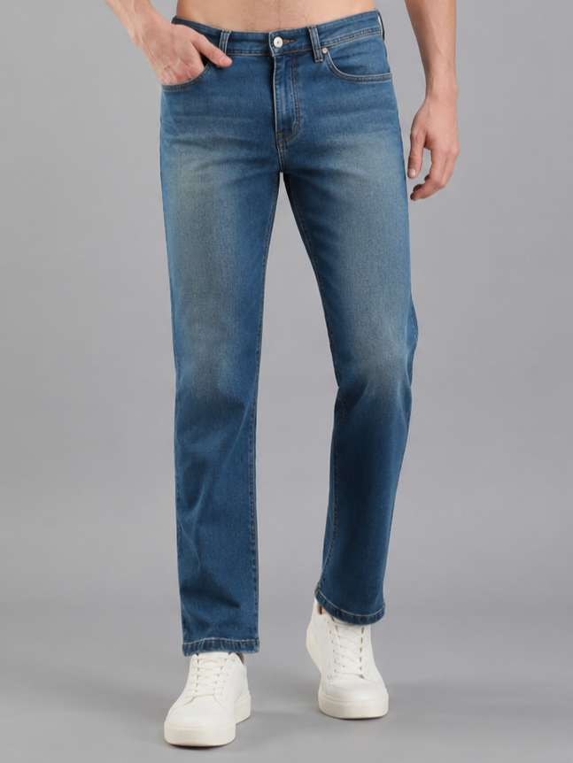 SPARKY Men | Stretch Comfort Fit | Mid Blue Jeans | Premium Casual Denim
