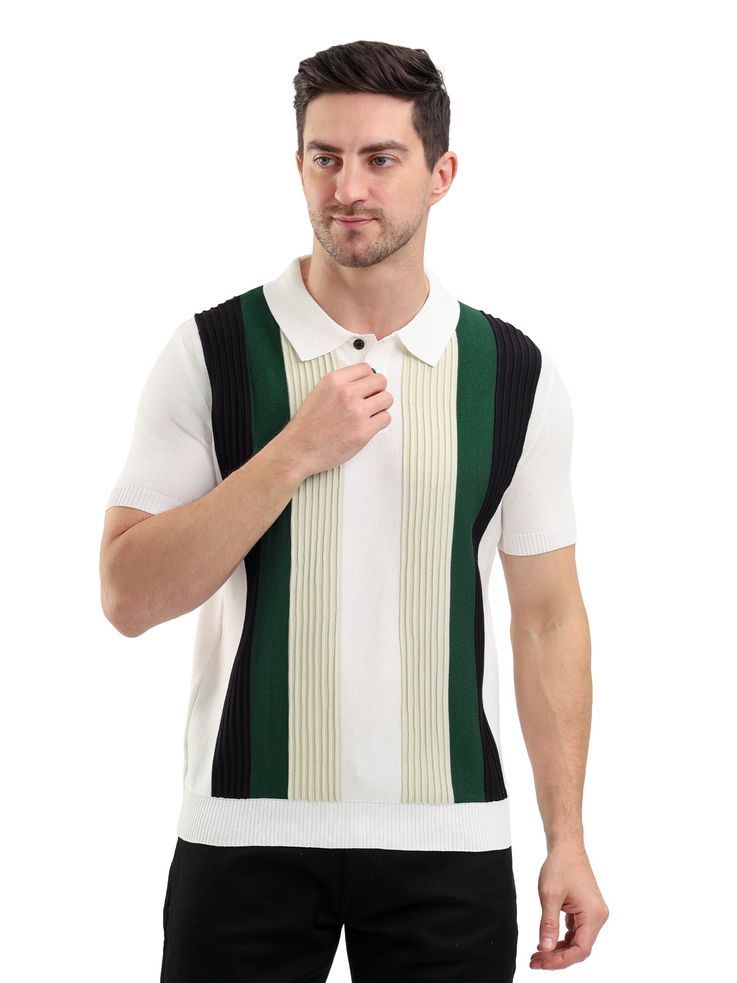 Sparky Solid Slim Fit Cotton Formal Polo Tshirt Half Sleeve | Summer Plus Size White Color