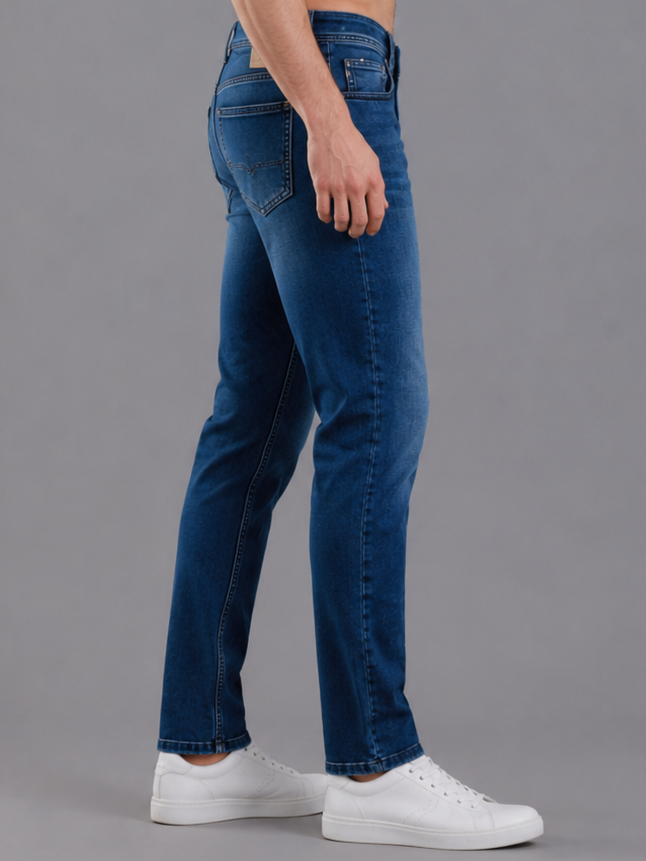 SPARKY Men | Stretch Comfort Fit | Mid Blue Jeans | Premium Casual Denim