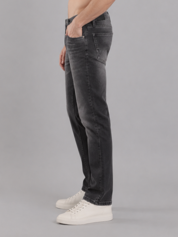 Men Stretch Narrow Fit | Dark Blue Jeans | Premium Casual Denim