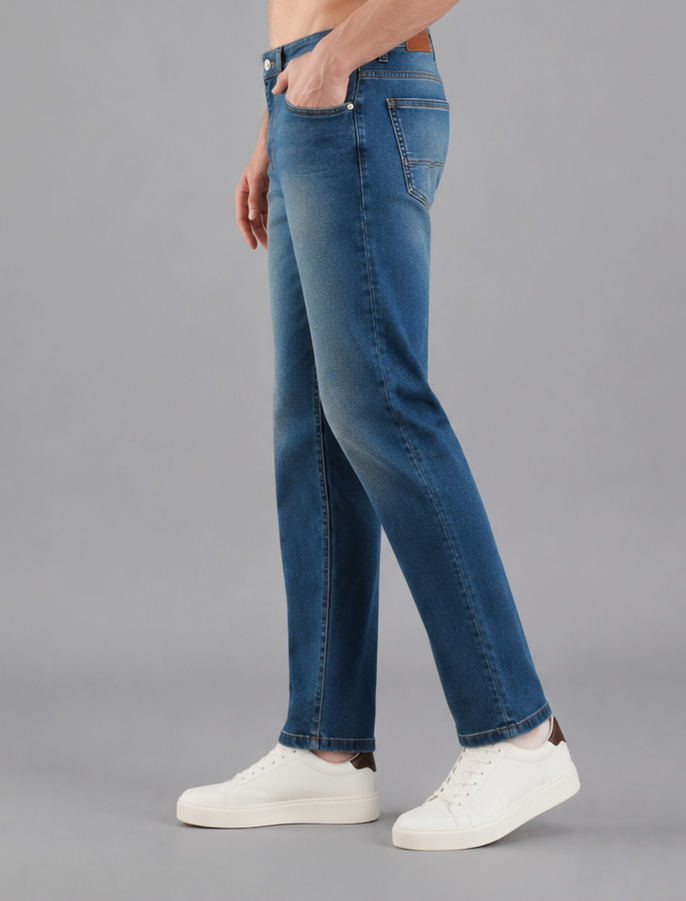 SPARKY Men | Stretch Comfort Fit | Mid Blue Jeans | Premium Casual Denim