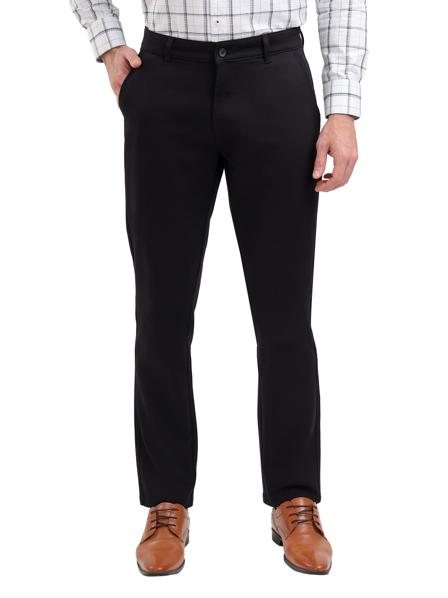 Men'S Slim Fit Cotton Blend Pant Black Color