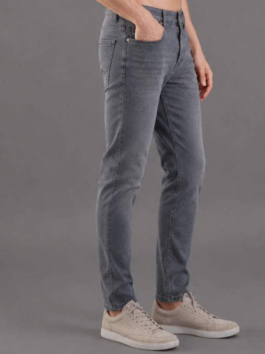 SPARKY Men | Stretch Narrow Fit | Grey Jeans | Premium Casual Denim