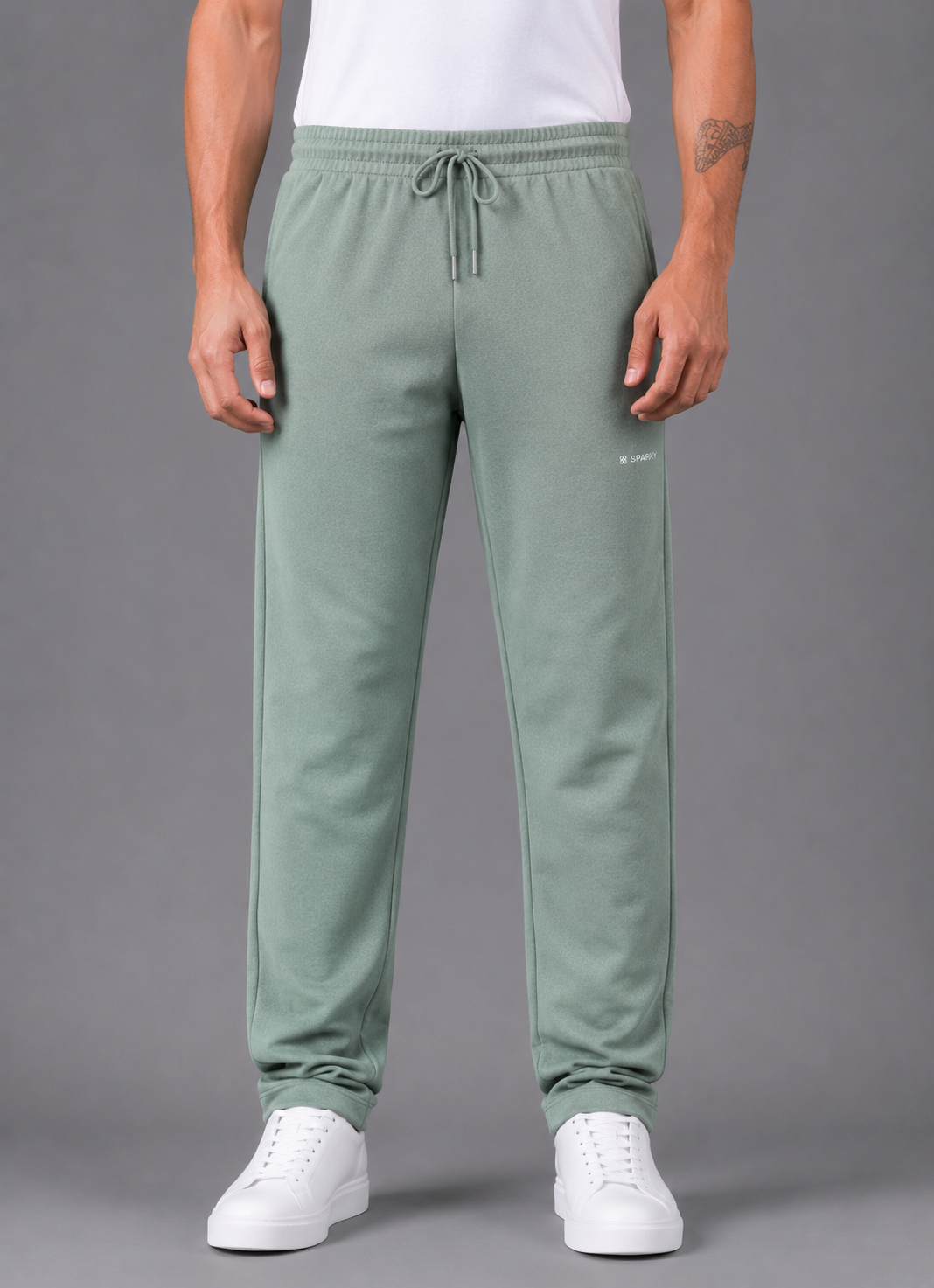 SPARKY Men's Fabric Solid Lower | Premium Track Pants Sea Green