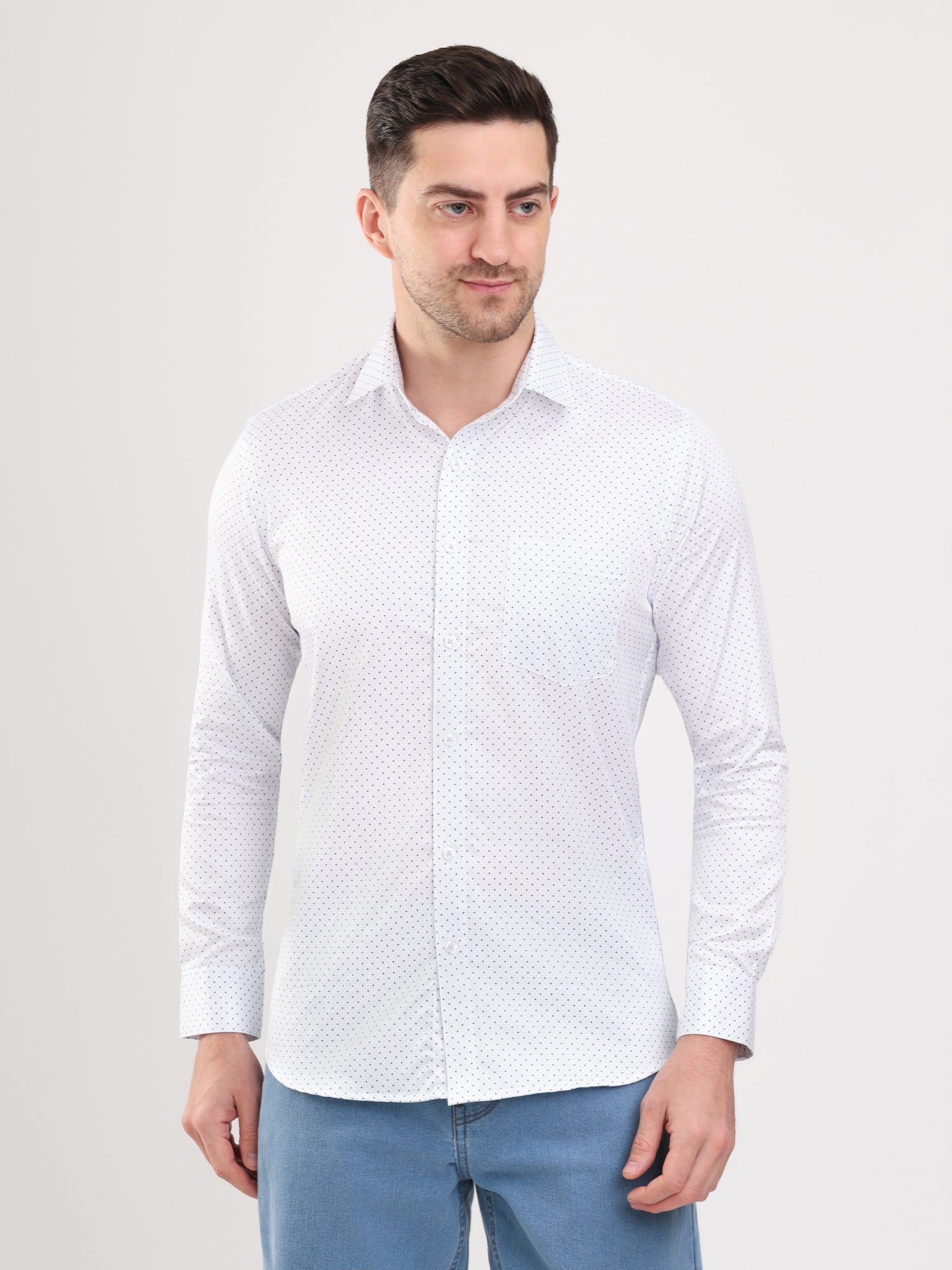 Men White classic and formal shirt