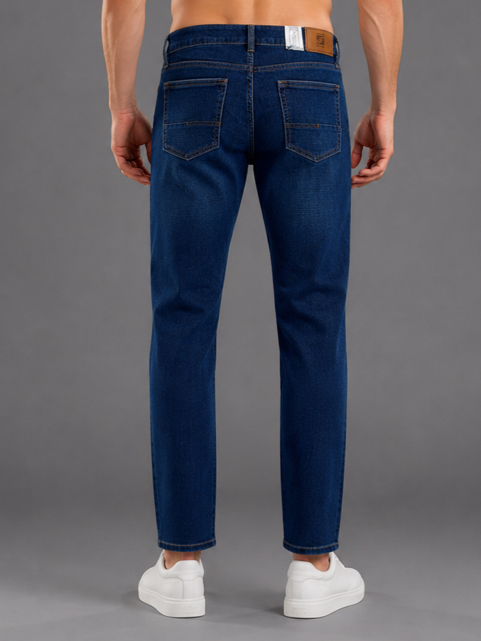 Men Stretch Comfort Fit | Mid Blue Jeans | Premium Casual Denim