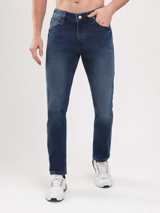 Men Dark Blue Narrow Fit Denim