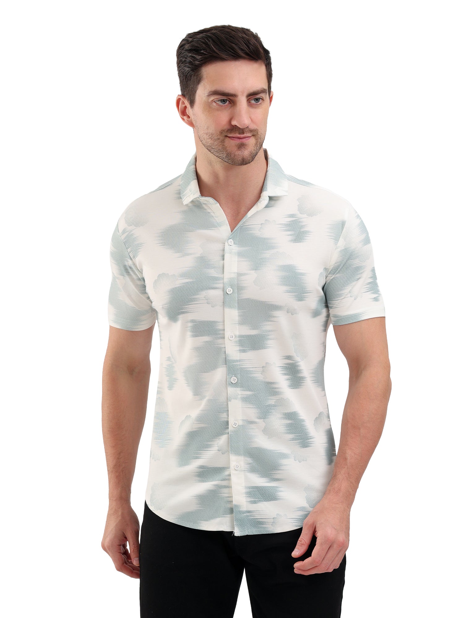 Sparky Solid Slim Fit Cotton Casual Shirt Half Sleeve | Summer Plus Size White Color