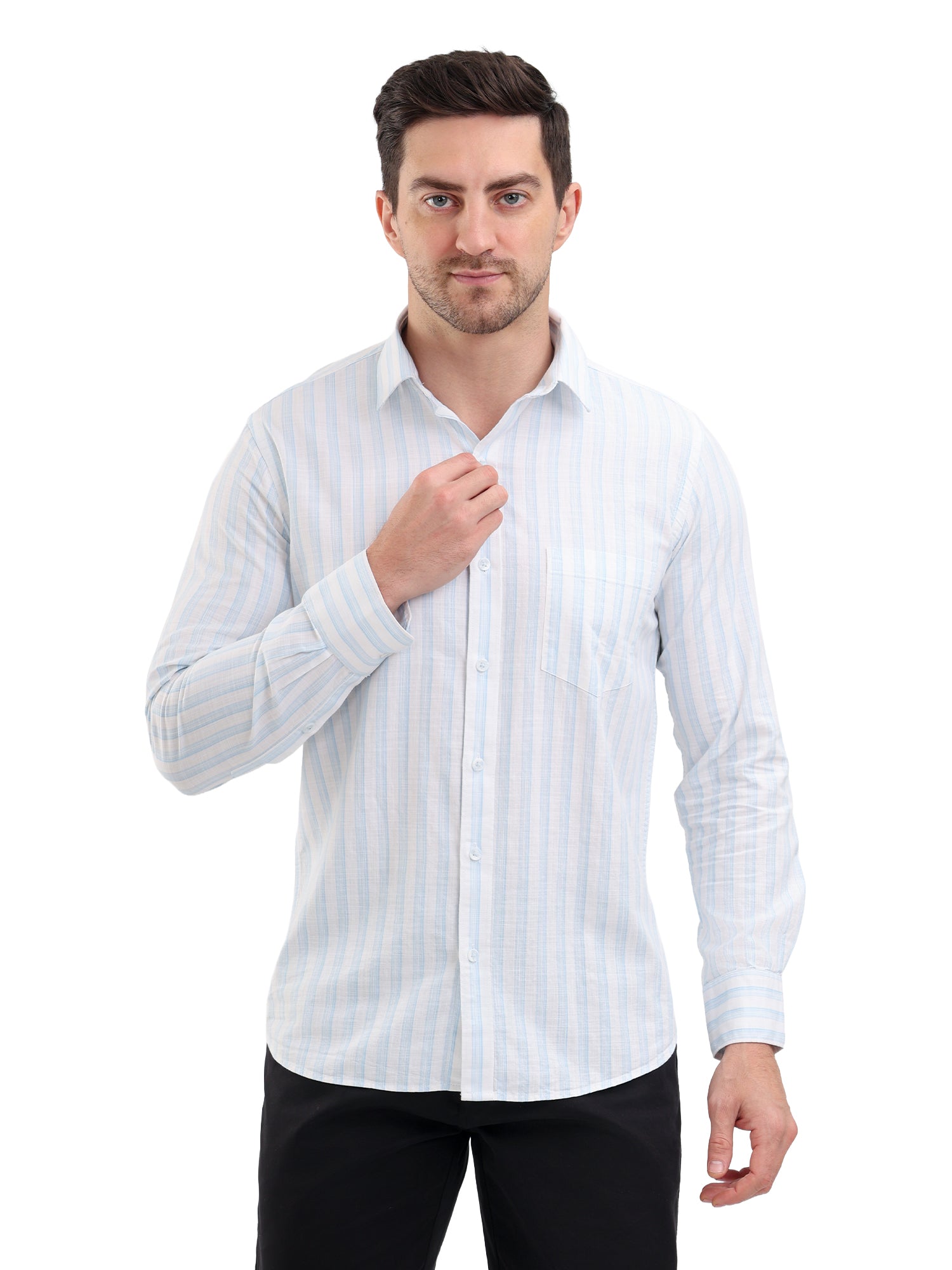 Sparky Solid Regular Fit Cotton Casual Shirt Full Sleeve | Summer Plus Size Off White Color