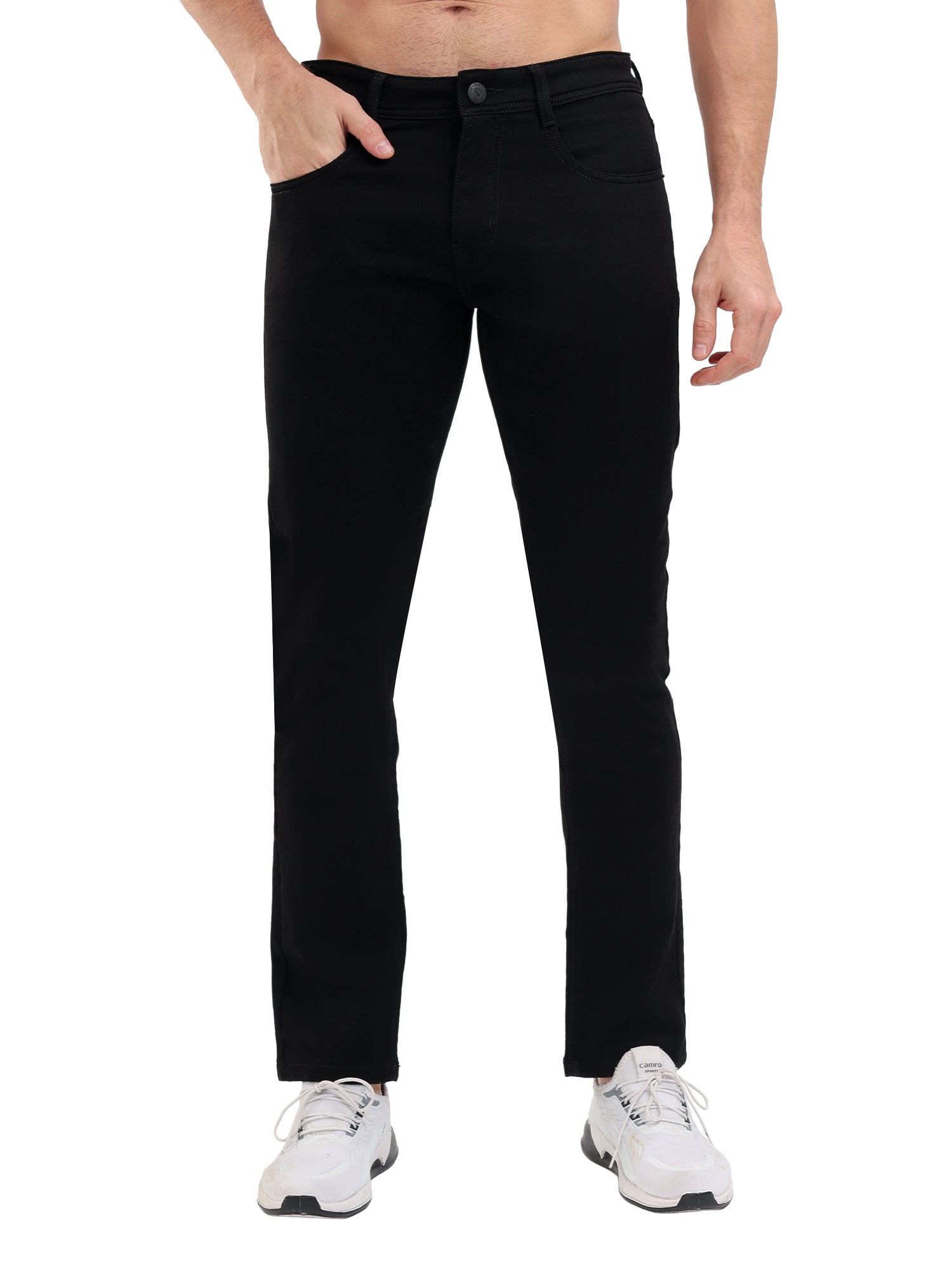 Sparky Men Slim Fit Solid Jeans | Stretch Denim | Trendy Men All Season Black