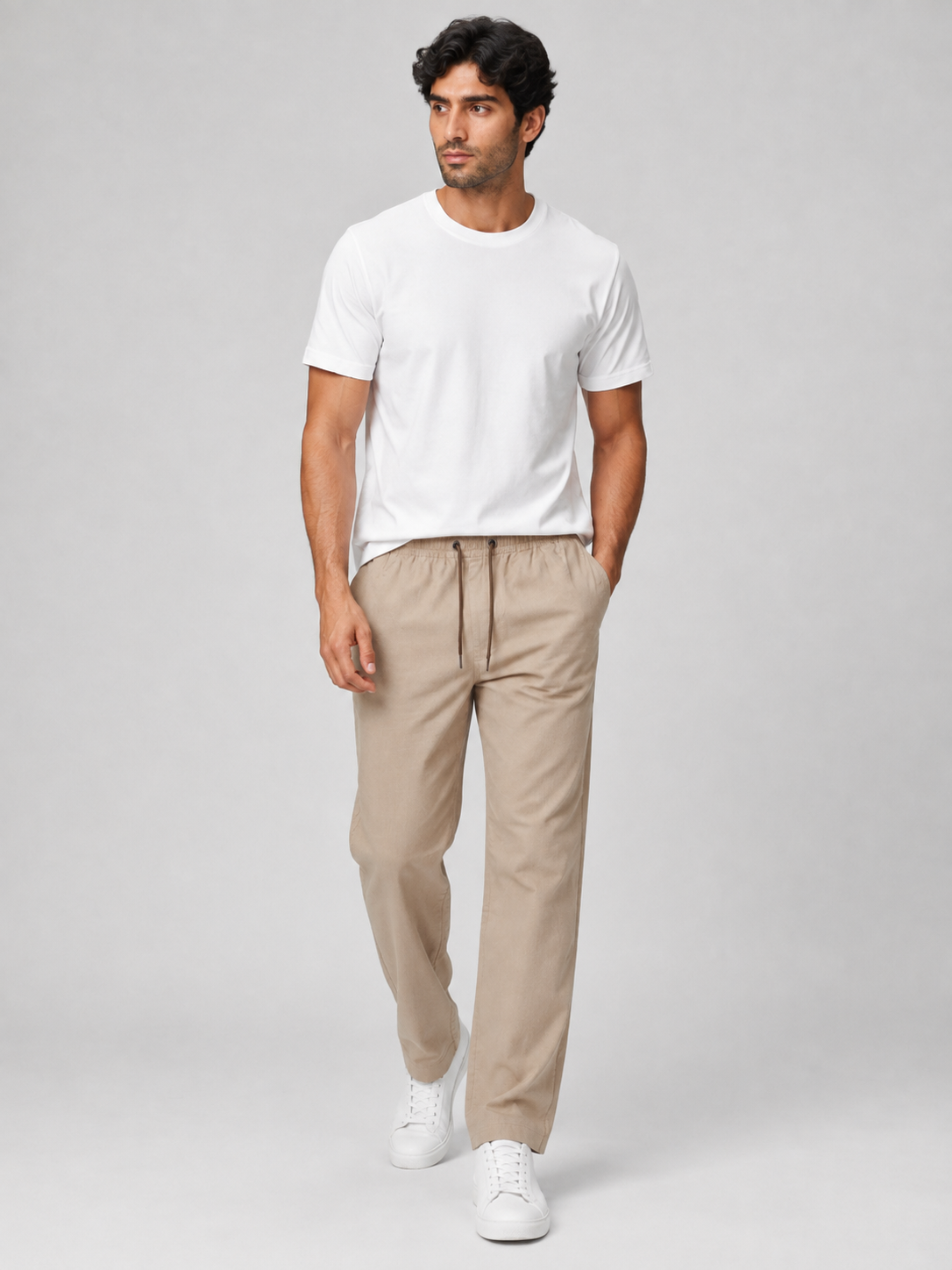 Men Beige Color Solid Primium lower