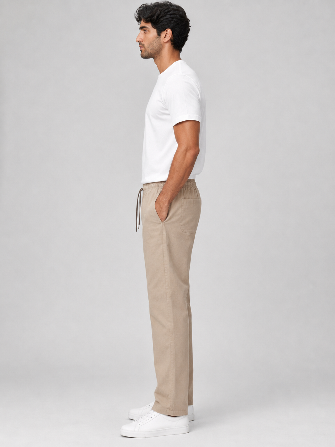 Men Beige Color Solid Primium lower