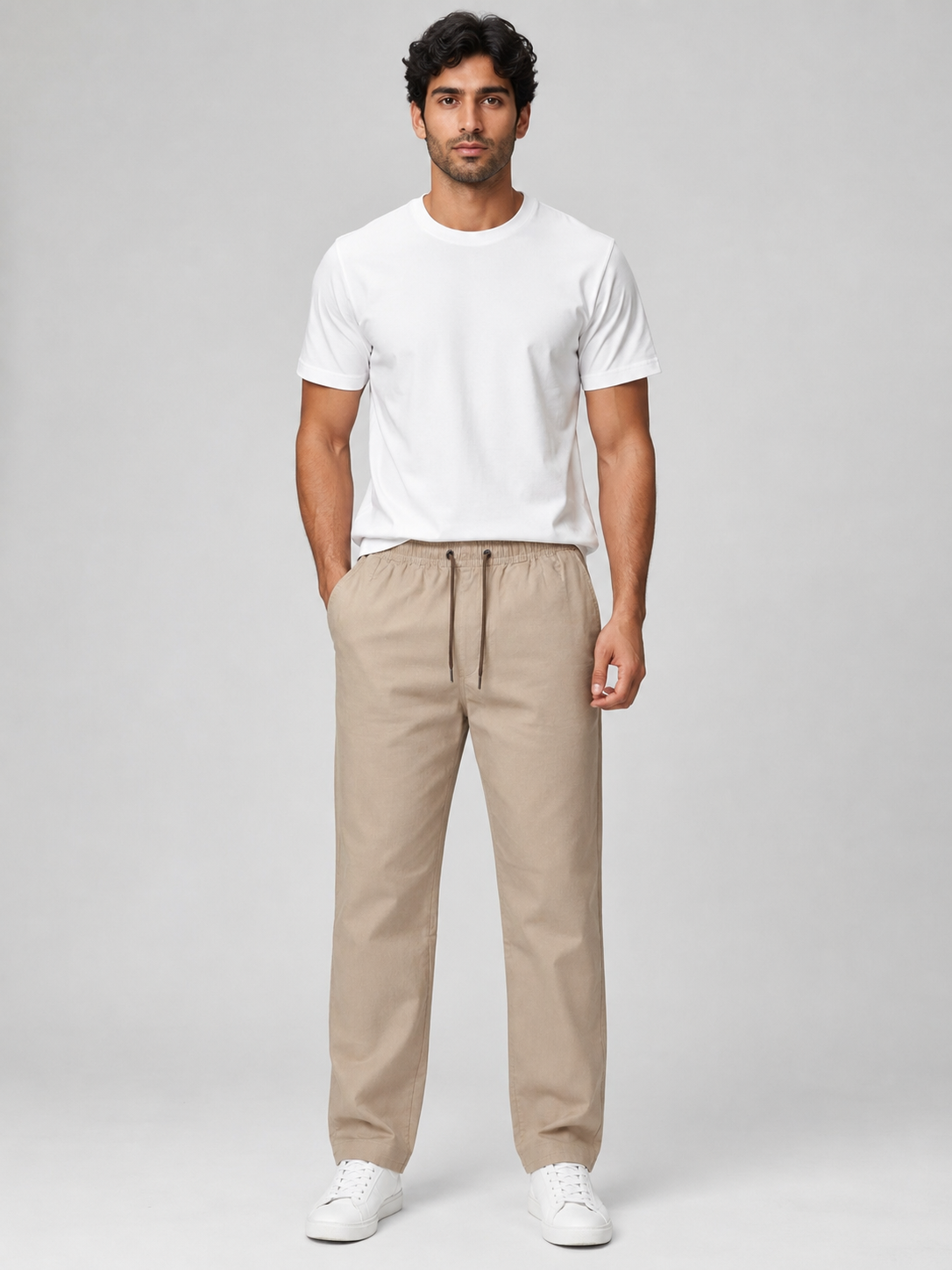 Men Beige Color Solid Primium lower