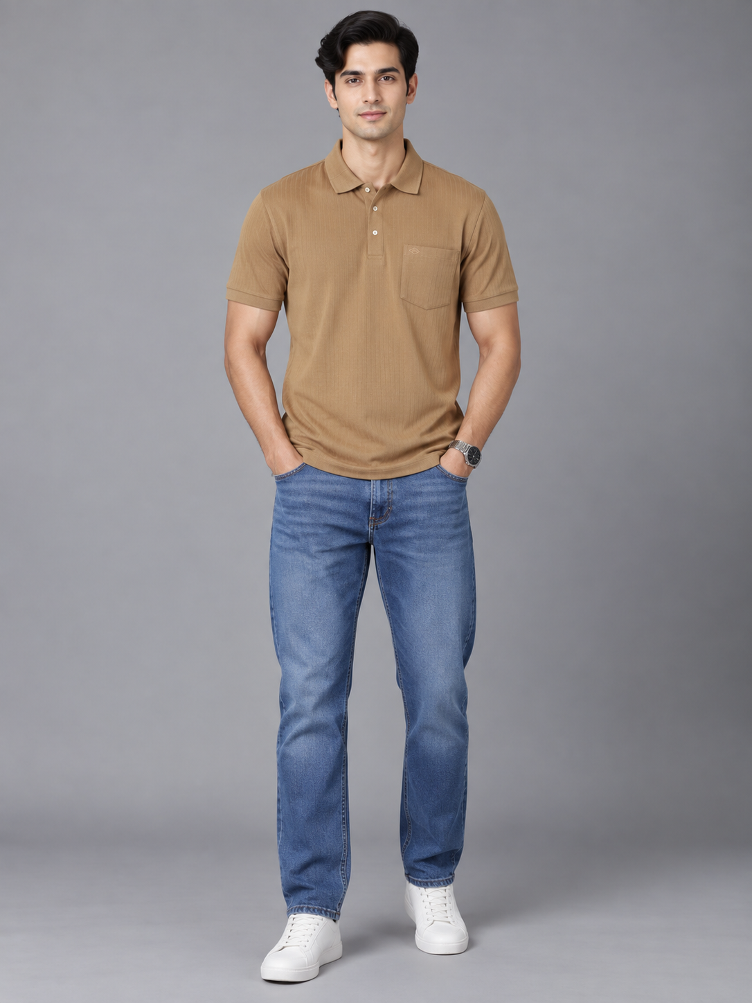 Men Yellow Colour Premium Solid Polo T-Shirt