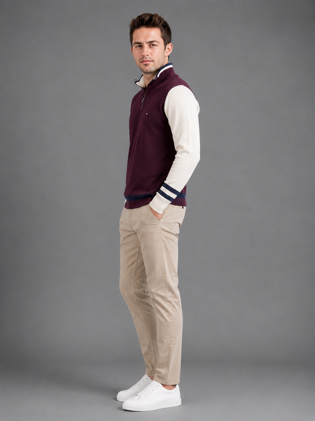 Men BURGUNDY Colour Premium Solid Polo T-Shirt