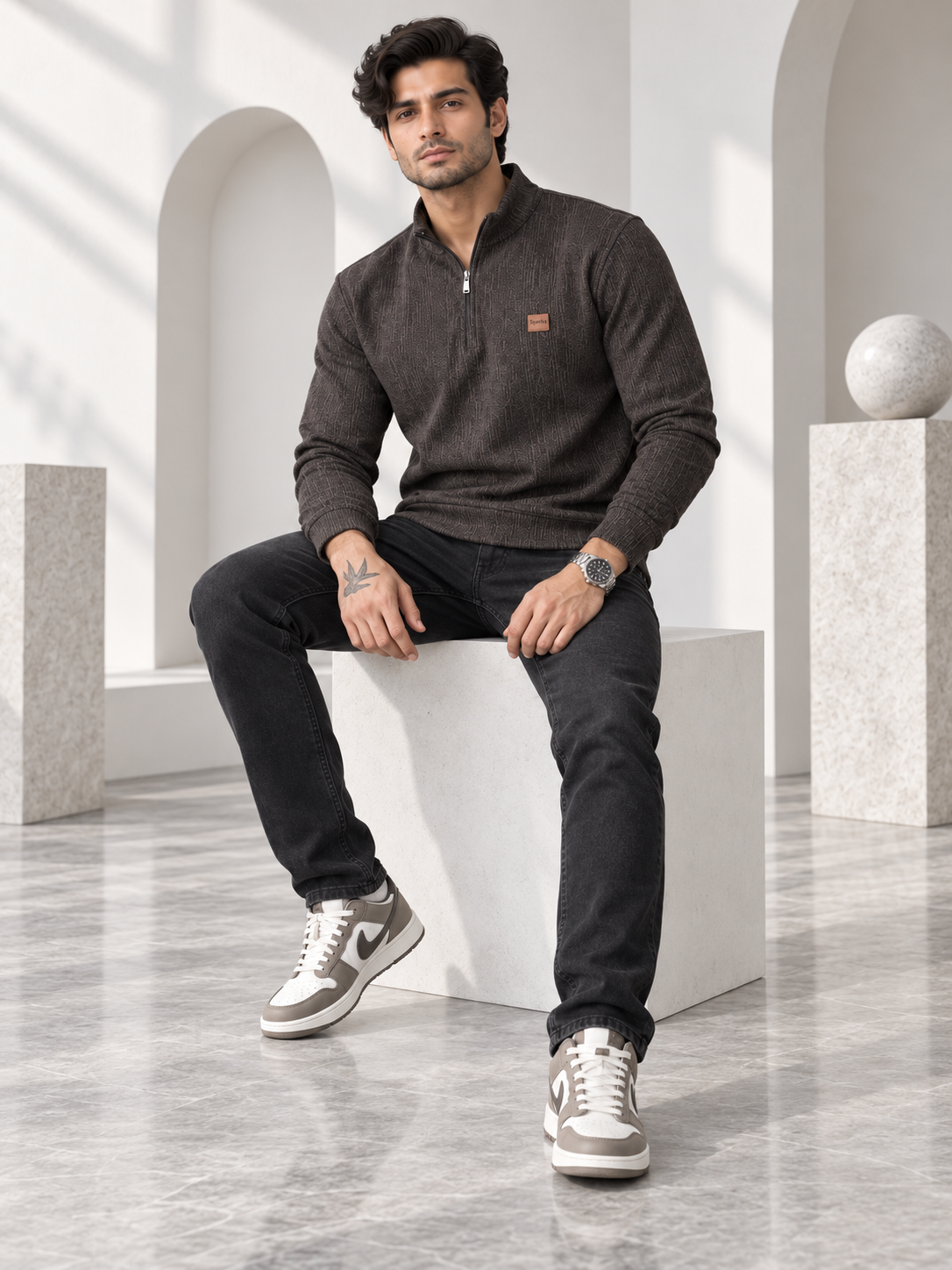 Brown Colour Regular Fit  Primium Sweatshirt