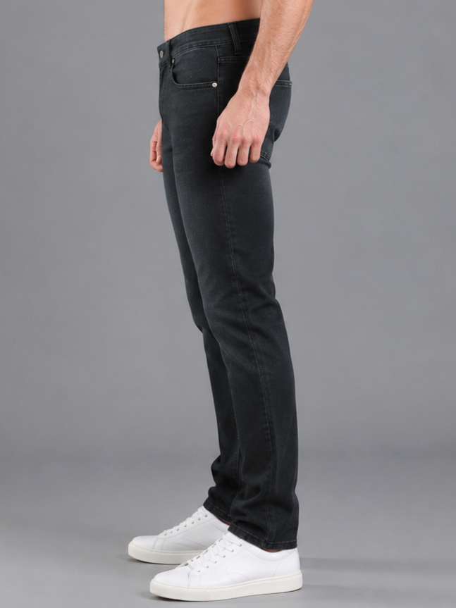Men's Narrow Fit | Stretch Denim Jeans | Mid Rise | Casual Dark Blue Jeans