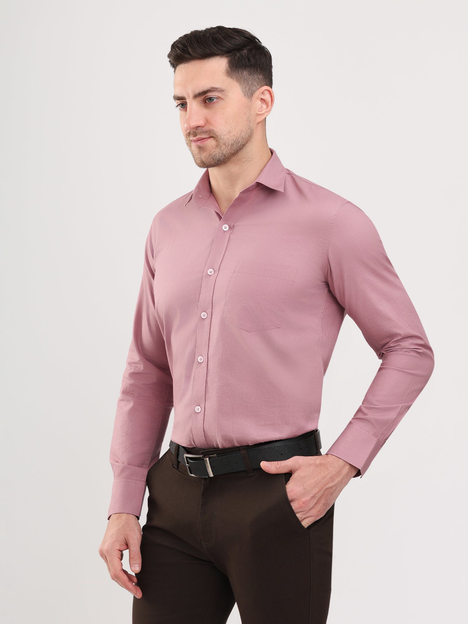 Men Brown Casual Twill Shirt