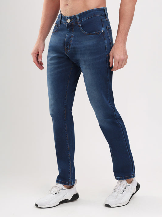 Men Dark Blue Narrow Fit Denim