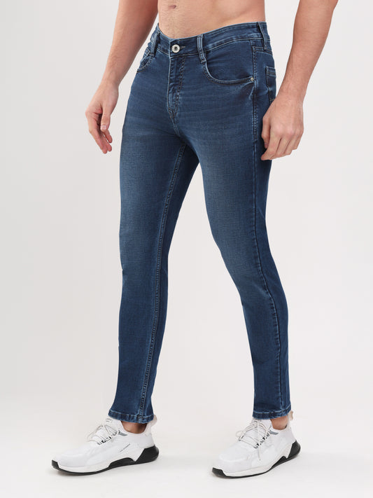 Men Mid Blue Narrow Fit Denim