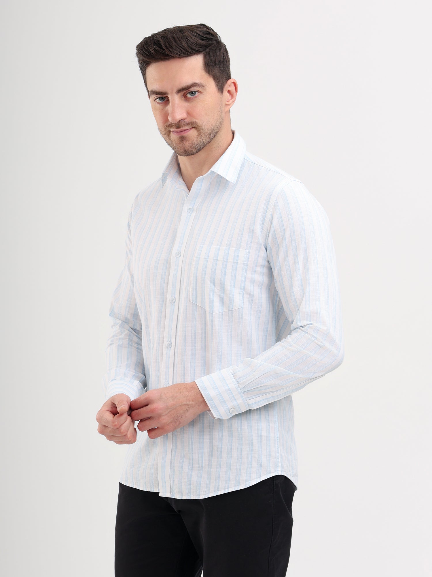 Sparky Solid Regular Fit Cotton Casual Shirt Full Sleeve | Summer Plus Size Off White Color