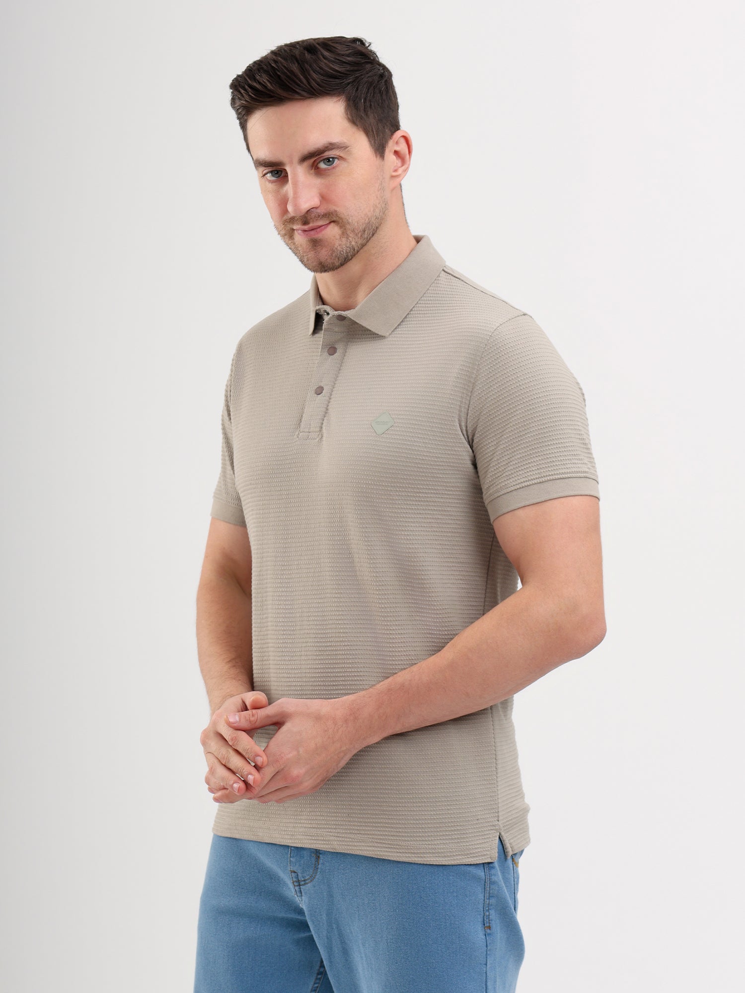 Sparky Solid Slim Fit Cotton Formal Polo Tshirt Half Sleeve | Summer Plus Size Grey Color