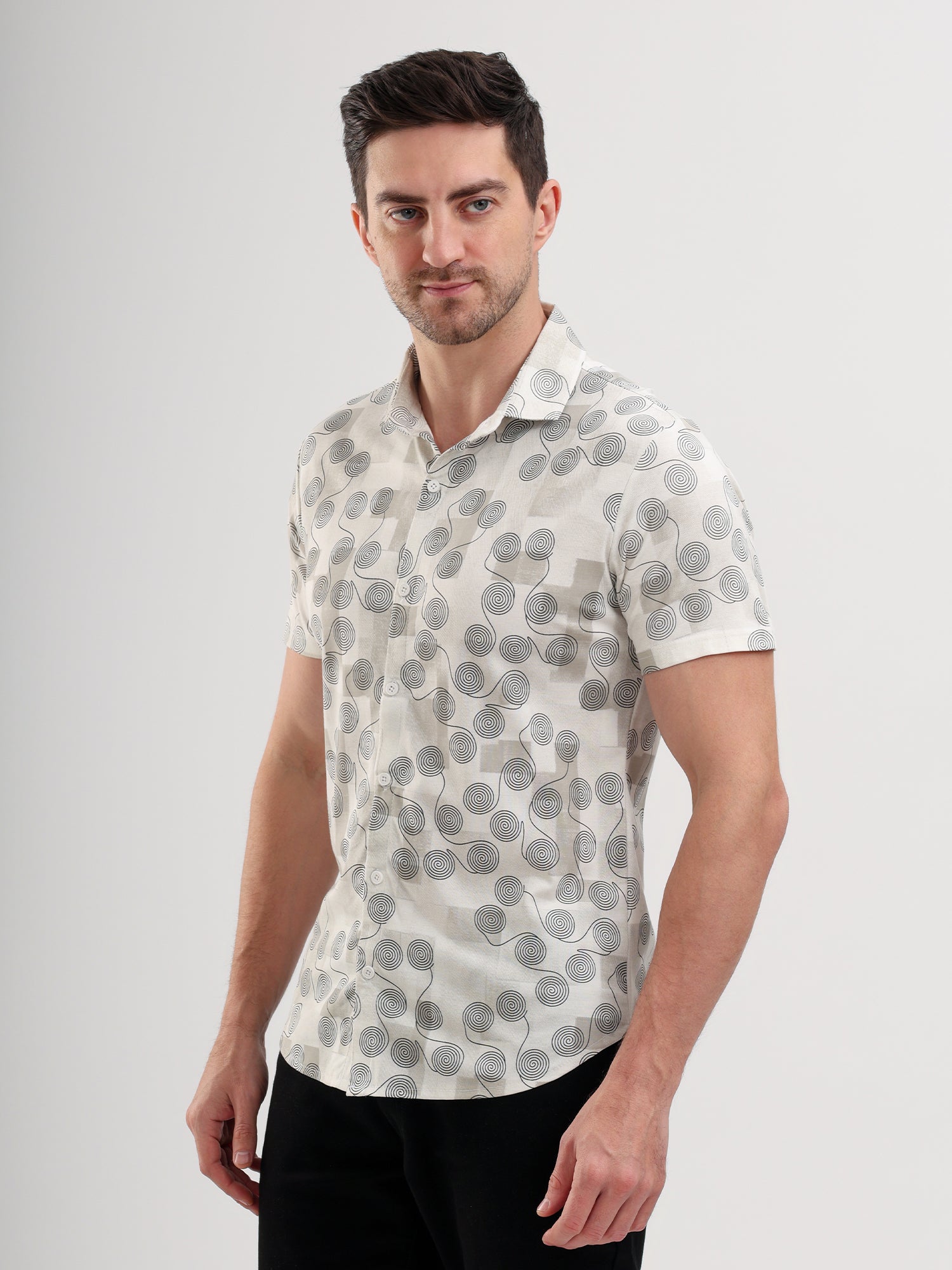 Sparky Solid Slim Fit Cotton Casual Shirt Half Sleeve | Summer Plus Size White Color
