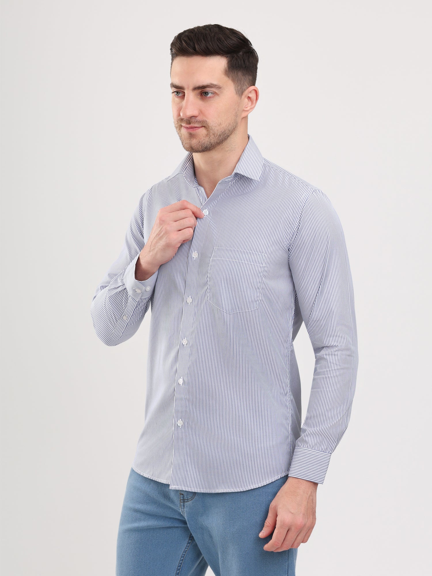 Men Grey classic and formal shirt
