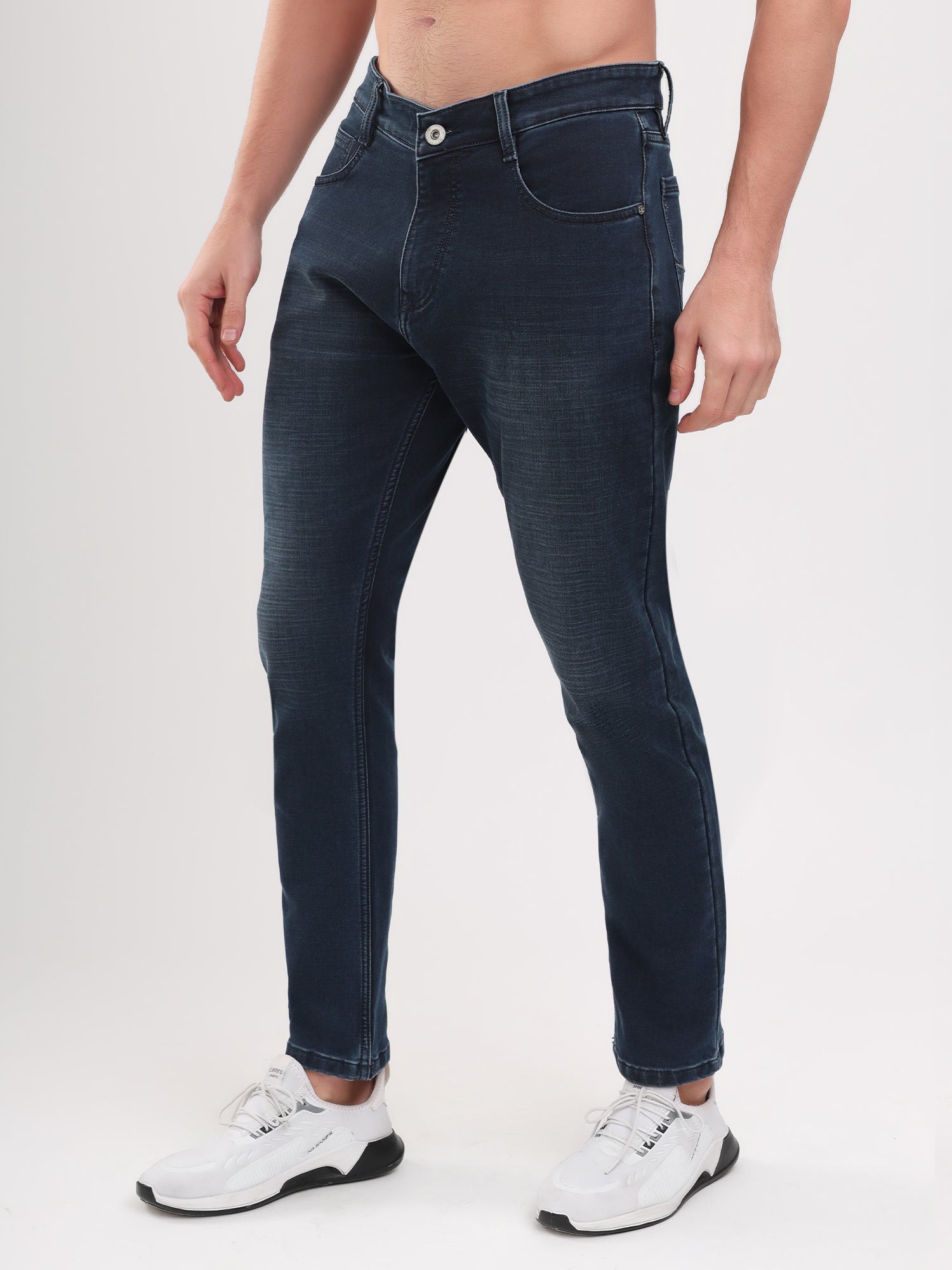 Men Dark Blue Narrow Fit Denim